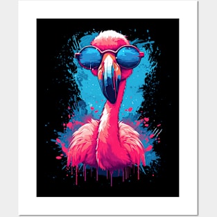 Sunglasses Flamingo Gifts Beach Summer Funny Flamingo Posters and Art